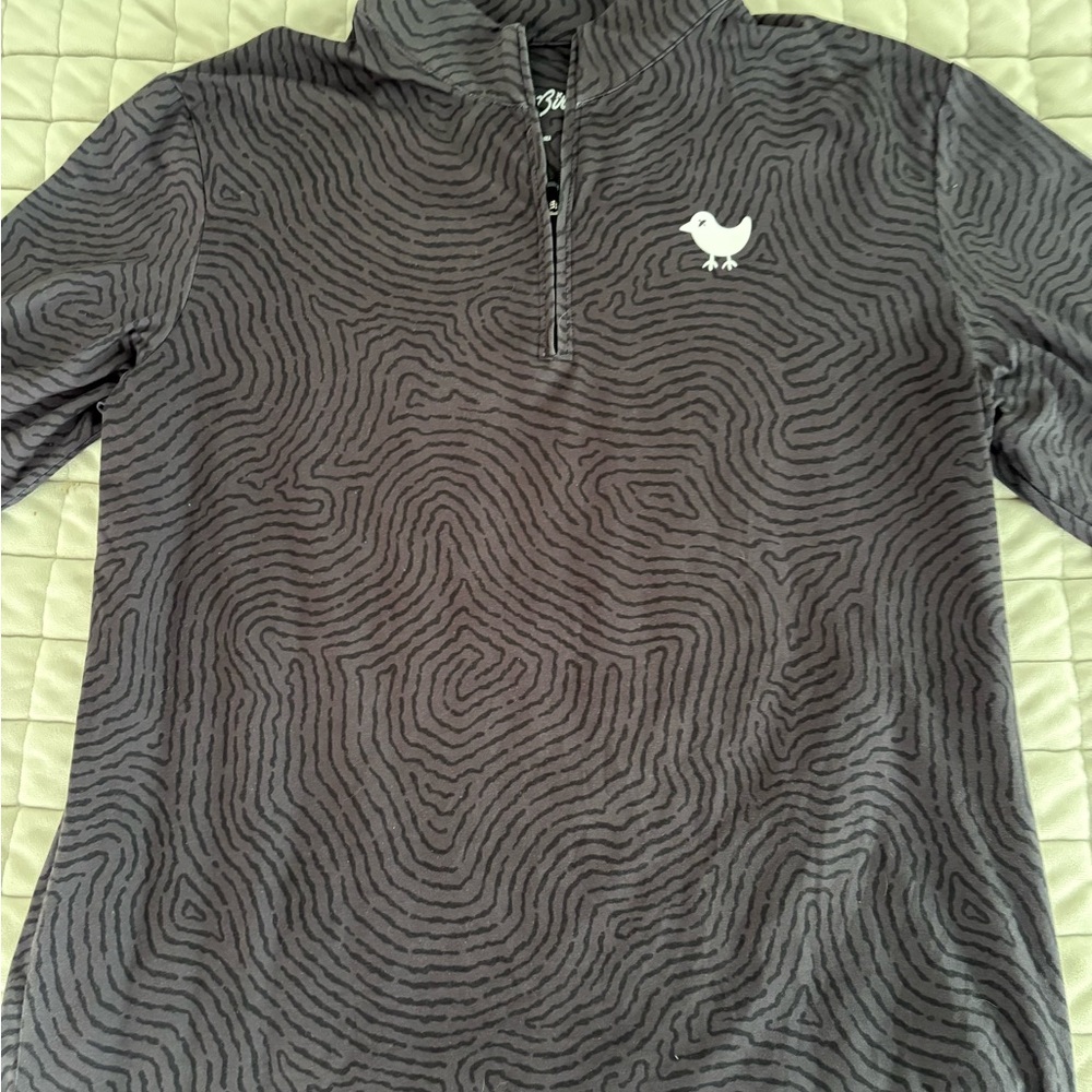 Gray Patterned Quarter-Zip Pullover - image 1